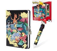 Ensemble de papeterie Pokémon : agenda pour enfants avec cadenas, trousse, stylos et carnet ; cadeaux pour garçons (ensemble de plusieurs carnets