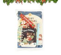 Ensemble de papeterie pour - Carnet de Noël mignon avec stylo - Porte-clés Père Noël, pour , étudiants, maison, salle de classe, étude, prise de notes, fête d'écriture