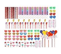Ensemble De Papeterie Pour La Saint-Valentin | À Cœur Autocollants Cartes Crayons,Crayons Sucettes Fournitures Essentielles pour la Classe | Pour Garçons, Filles, Élèves, Camarades, Famille et Faveurs