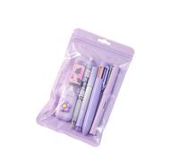 Ensemble de papeterie scolaire avec crayon, surligneur, stylo multicolore rétractable, ruban correcteur gel, gomme, ergonomique et ensemble de crayons