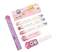 Ensemble De Papeterie Scolaire Pour Étudiants Étui À Stylos Bande Correctrice Blanche Gomme Rétractable Règle Surligneur Bloc-Notes De Dessin Animé Accessoires De Bureau