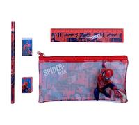 Ensemble de papeterie Spiderman Marvel 5 pièces accessoires avec trou d'homme étui pour enfant