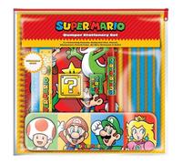 Ensemble de papeterie Super Mario (motif bloc de couleur) pour l'école et fournitures de bureau - Produit officiel