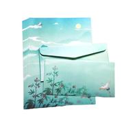 Ensemble de papier à lettre chinois et enveloppes double face colorées pour étudiantes et filles - Ensemble de papeterie et enveloppes de couleur des deux côtés