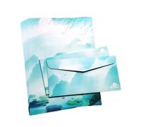 Ensemble de papier à lettre et enveloppes chinois double face pour étudiantes et filles - Ensemble de papeterie et d'enveloppes de couleur des deux côtés
