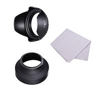 Ensemble de pare-soleil de 58 mm avec pare-soleil en forme de fleur T + pare-soleil pliable en caoutchouc + chiffon de nettoyage de rechange pour Canon EOS 700D 650D 600D Rebel T5i T4i T3i T3 pour