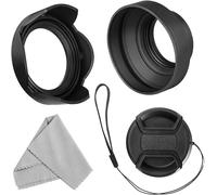 Ensemble de Pare-Soleil, Pliable en Caoutchouc, Pare-Soleil pour Objectif avec Filetage de Filtre + Pare-Soleil Tulipe réversible