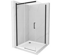 Ensemble de parois de douche Mexen Omega 100 x 100 cm, noir/transparent, baig...