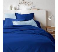 Ensemble de Parure de draps 5 Pieces Unie en pour Un lit 2 Personnes 140 x 190 cm 1 drap housse + 1 drap plat +2 taies d'oreiller + 1 taie de traversin 100% Coton 57 Fils HAUTE QUALITE (BLEU ROI)