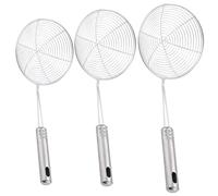 Ensemble de passoire araignée 3 pièces, cuillère d'écumoire en acier inoxydable de 6/6, 7/7, 5 pouces avec manche Long