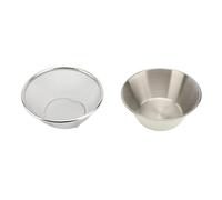 Ensemble de Passoire en Acier Inoxydable 304 avec Passoire à Mailles Fines et Bol à Mélanger - Mini Passoire en Métal de 14 Cm pour Laver et égoutter les Fruits, Légumes et Plus