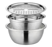 Ensemble de passoires en acier inoxydable 3 pièces/ensemble bol à râper de 25, 4 cm diamètre bassin en acier inoxydable pour laver rincer et râper. Passoire en