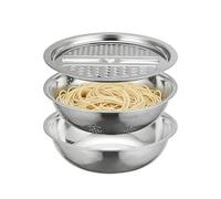 Ensemble De Passoires En Acier Inoxydable - Système De Panier De Vidange Empilable Antirouille | Passoire De Cuisine, Solution De Lavage Et D'égouttage Des Aliments, Ensemble De Bols En Métalli