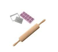Zenker 9925950 emporte pièce biscuit et tampon lettre, emporte pièce biscuit personnalisé, rouleau patisserie en bois, rouleau à pâtisserie, accessoires cuisine, gris, bois, 8,5 x 6,3 cm | 44,5 x 6 cm