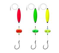 Ensemble De Pêche Au Silure, Matériel Flottant 6/08/0, Montage Santee, Pêche Au Silure, Hochets Rotatifs 2 en 1/Doubles Perles, Hameçons Circulaires, Réglage Libre en Eau Douce Et Salée(3pcs Mix)