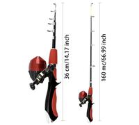 Ensemble de pêche pour, Canne à pêche pour | Kit de avec boîte à matériel Portable | Équipement de de Voyage avec Sac de Rangement de boîte à appâts, Canne à télescopique pour Les j