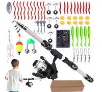 Ensemble De Pêche Pour Garçons,Équipement De Pêche Pour Débutants - Set De Canne À Pour Tout-Petits - Pour Filles Extérieur Plage Camping Été Vacances Familiales École Lac