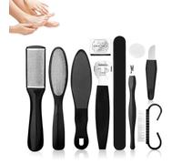 Ensemble de pédicure professionnel pour les pieds, kit de pédicure 10 en 1 pour pieds, kit de soins des pieds en acier inoxydable (noir)