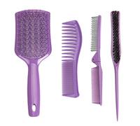 Ensemble De Peigne De Coiffeur De 4 Pièces - Conception De Dents Pourpre MASSAGE Pliables, Outils De Coiffure Portables Pour Le Salon De La Maison | Pour Les Femmes, Brosse 4pcs - Outil, Femmes I