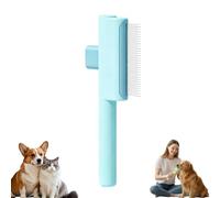 Ensemble de peigne de toilettage autonettoyant pour animaux de compagnie, brosse à puces pour chat et chien avec bouton de déverrouillage en un clic, peigne à dents rondes en acier inoxydable pour