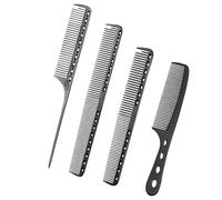 Ensemble de peignes à cheveux en aluminium antistatique - Peigne démêlant - Peigne de coupe - Peigne de coiffeur - Combattant - En métal