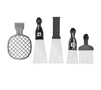 Ensemble de peignes afro en acier inoxydable | 5pcs Pick & Twist Peigl pour les cheveux africains/cheveux bouclés/cheveux épais | Outils de style forts avec un large espacement