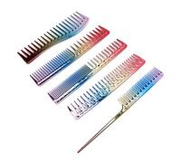 Ensemble de Peignes de Coiffure professionnelle: Outil de Style Polyvalent avec Design Creux pour le Salon et l'utilisation à Domicile - Espace Aluminium, Couleur dégradé, 5pcs