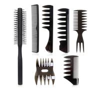 Ensemble de peignes et brosses de coiffure pour homme - Peigne à dents larges - Brosse ronde démêlante - Cadeau de salon de coiffure