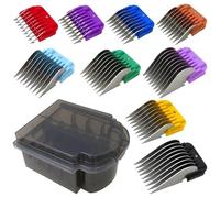 Ensemble De Peignes Guide De 9 Couleurs En Acier Inoxydable For La Plupart, Compatible Avec Oster, Compatible Avec Wahl, Compatible Avec Andis (uniquement À Clipser Sur Les Lames De Taille #10/15/30)