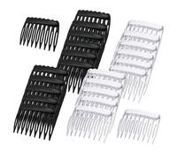 Ensemble De Peignes Latéraux Français - Accessoire Pour Cheveux Français, Peigne À Cheveux Français Élégant | Paquet De 24 Peignes Latéraux Élégants Pour Femmes, Outils Décoratifs Portables Noirs Et T