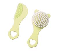 Ensemble de peignes pour bébé avec brosse à cheveux pour peau délicate - Joli motif d'ours - Outils essentiels de soins capillaires pour les nouveaux parents