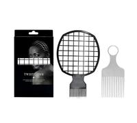 Ensemble de peignes torsadés pour cheveux afro, outil démêlant pour femme, kit de coiffeur professionnel, grille texturée en torsadée, fournitures manuelles pour salon de coiffure