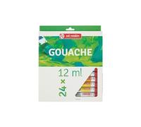 - Ensemble de peinture - 24 parties - gouache - 24 couleurs - couleurs assorties - opaque - mat - 12 ml