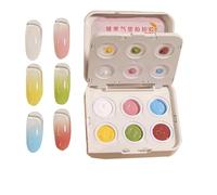 Ensemble De Peinture À Ongles Dégradé À 6 Grilles - Palette De Gel À Haute Teneur En Pigments, Kit De Vernis À Tapoter 15 G | Passionné Débutant Pro Femme nail arts, Palette De Peinture Gel De Transit