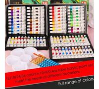 Ensemble de peinture acrylique 12/18/24/36 couleurs*12ml/0,4 oz. Parfait pour la peinture sur canevas, tissus, roches, verre, pierre, céramique, modèle, bois, pour les artistes adultes, les artisanats