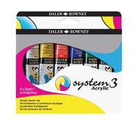 Daler Rowney – Peinture acrylique Système 3 – Pour débutants – 6 x 22 ml
