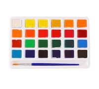 Ensemble de peinture aquarelle 24 couleurs, peintures aquarelles vibrantes à haute saturation, kit d'aquarelle d'artiste portable avec pinceau pour peinture, croquis, fabrication