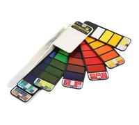 Ensemble de peinture aquarelle - 42 couleurs - Pliable - Avec brosse à eau - Pour adultes
