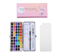 Ensemble de peinture aquarelle couleur avec pinceau pour débutants, artistes et étudiants en art, fournitures d'art portables, ensemble de peinture aquarelle métallique Hyf715 (8 x 20 x 3,3 cm)