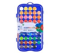 Ensemble de peinture aquarelle de 48 couleurs vives, kit de peinture aquarelle professionnelle, pour domestique avec pinceau, 17,3 x 31 x 1,6 cm, pour une utilisation à la maison et à l'école