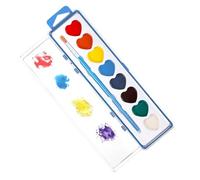 Ensemble de peinture aquarelle en forme de cœur - Fournitures de peinture lavable pour - Kit de pigments de peinture aquarelle pour - Palette de couleurs vives - Pinceau inclus