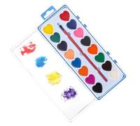 Ensemble de peinture aquarelle en forme de cœur pour , fournitures de peinture lavables, kit de gribouillage portable pour filles, débutantes, école à domicile, salle de ours d'art à