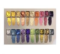 Ensemble de peinture aquarelle minérale nacrée - 20 couleurs scintillantes et couleurs avec effet décalé de couleur | Peinture d'art pailletée pour toile, journaux | Qualité artiste pour adulte et
