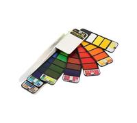 Ensemble de peinture aquarelle pliable de 42 couleurs avec pinceau à eau