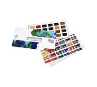 Ensemble de peinture aquarelle ROSA, fabriqué en Ukraine, 24 couleurs dans une boîte en carton, facile à utiliser, couleurs extra fines intenses, similaires à sonnet