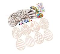 Ensemble De Peinture Artistique D'œufs De Pâques En Bois Œufs De Pâques Inachevés Tranches De Bois Pour Peinture Projet De Gribouillage Décoration De Festival Artisanat De Gribouillage