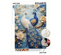 Ensemble de peinture de diamant créatif DIY fait main sans cadre avec perles, paon et strass, convient pour la décoration de la chambre, l'art mural du salon, la décoration de la pièce, l'œuvre d'art,