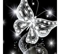 Ensemble De Peinture Diamant 5d Fait À La Main, 25x25cm Bricolage Strass En Résine Papillon, Mosaïque, Broderie, Point De Croix, Décoration Murale Artisanale Pour La Maison