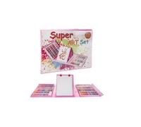 Ensemble De Peinture Et De Dessin Pour Enfants, Kit Plastique, Rose, 208 Pièces, 41x5x31 Cm