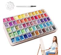 Ensemble de peinture - Paillettes portables, fournitures de peinture, 60 couleurs, ensemble de peinture aquarelle | Kit de couleur aquatique pour artistes, adultes, , coloriage d'ongles
